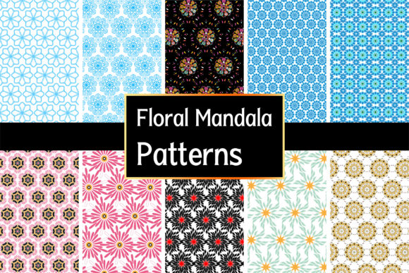 10 Seamless Floral Mandala Patterns: Bold Flat Designs for Creators
