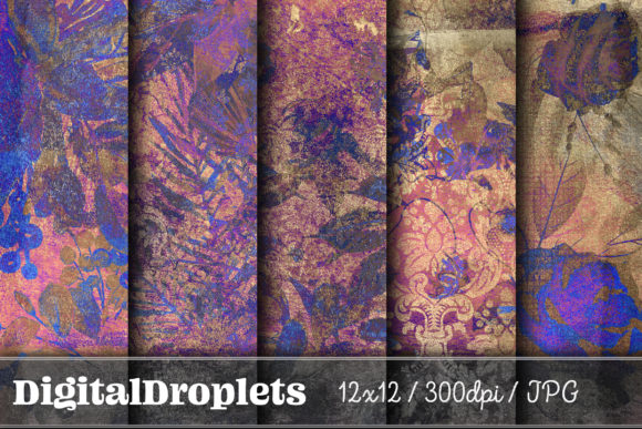 Gilded Flowers Vol. 5: Dark Floral Textures for Design