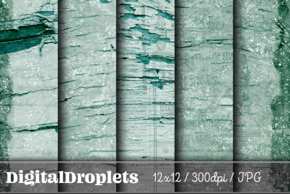 Glam Vintage Vol. 12 | Collection: Glittered Damask on Newspaper Textures
