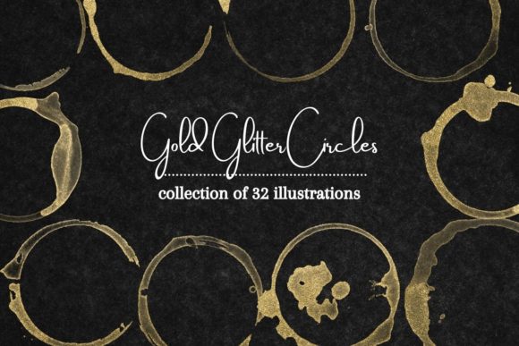 Gold Stains Clipart: A Sparkling Collection for Dark Backgrounds