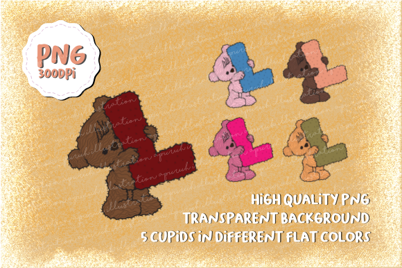 Valentine Teddy Bear Holding Letter L: Sweet Clip Art for Designs