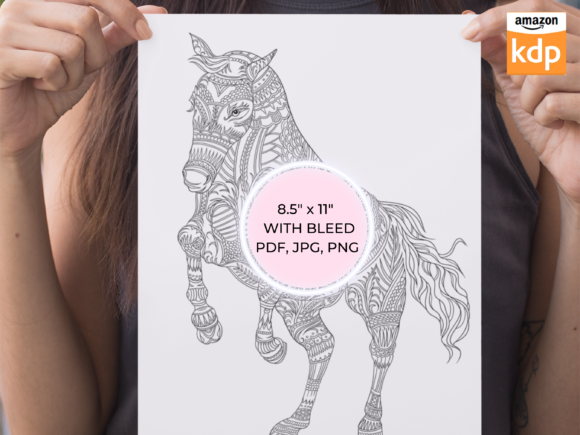 Zentangle Horse Adult Coloring Page: Your Creative Business Asset